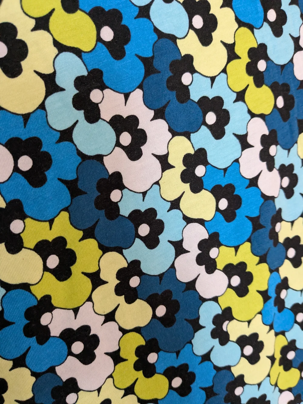 Michael Kors Blue, Lime & White Floral Short Sleeve Tee